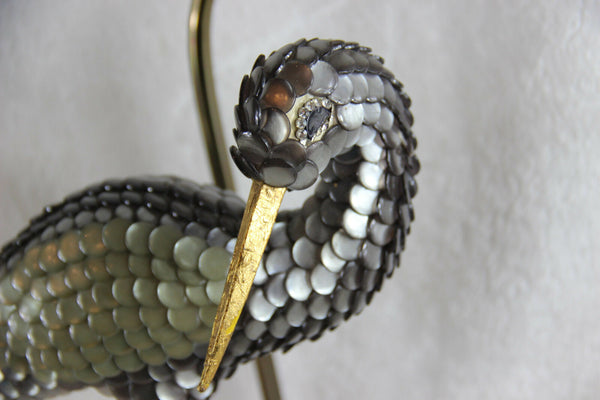 PAIR 1970 Vintage French duck bird matching table lamp mid century Rare