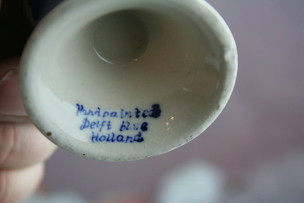 SET of 5 Delft pottery ceramic Egg holders dinner Mill floral marked cute !