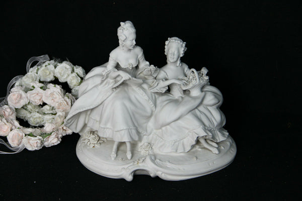 Large German antique UNTERWEISSBACH marked Bisque porcelain white group