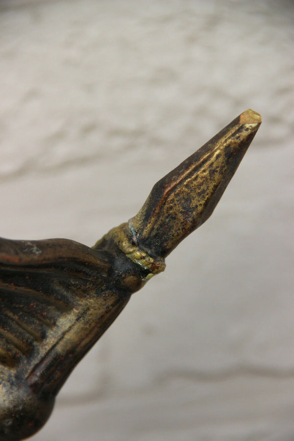 Antique XL French Group Terracotta Saint George Dragon Statue religious