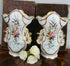 PAIR exclusive French Paris porcelain Cornet Vases 1900 floral