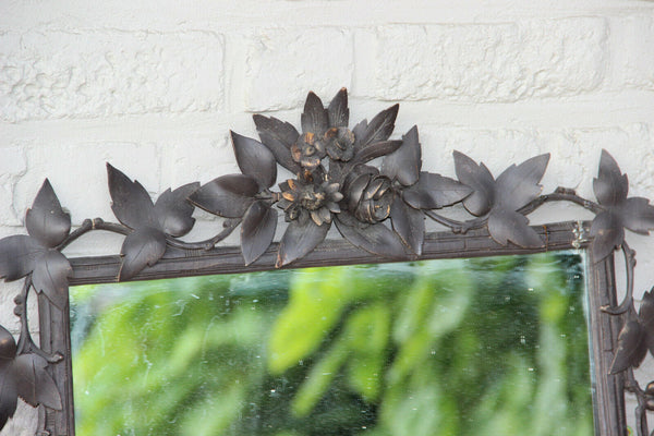 German black forest wood carved leaf wall mirror