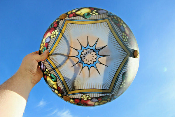Unusual French ART DECO hand paint fruits Chandelier pendant lamp 1930