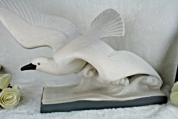 Gorgeous French ceramic Art deco design Bird Statue sculpture 1980's