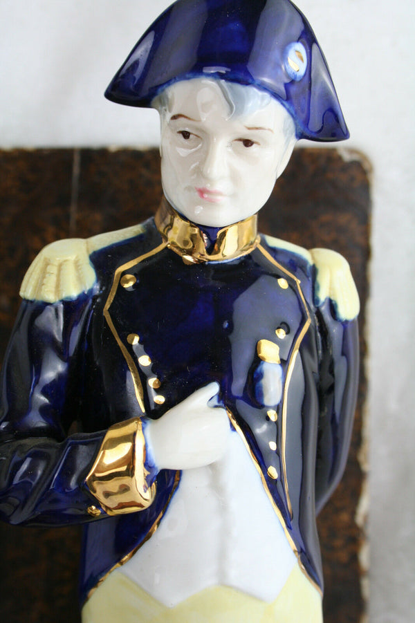 Napoleon Military Officer Soldier Porcelain figurine marked italian 1960