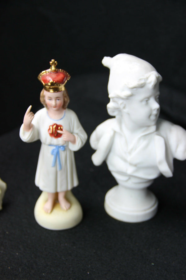 Set of 4 porcelain / bisque statues