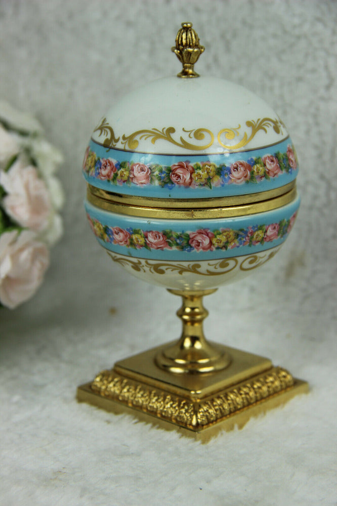 Vintage Vieux paris porcelain floral lighter marked 1970s