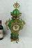 French antique Faience porcelain Green art nouveau clock