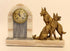 XL Heavy Marble French ART DECO 1930 Clock with spelter sheep dog couple