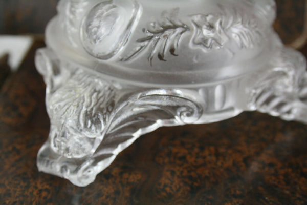 Antique French Religious Glass Madonna Crystal prisms candle holder