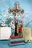 Antique  french Stoneware chalkware Crucifix calvary Mother mary magdalena