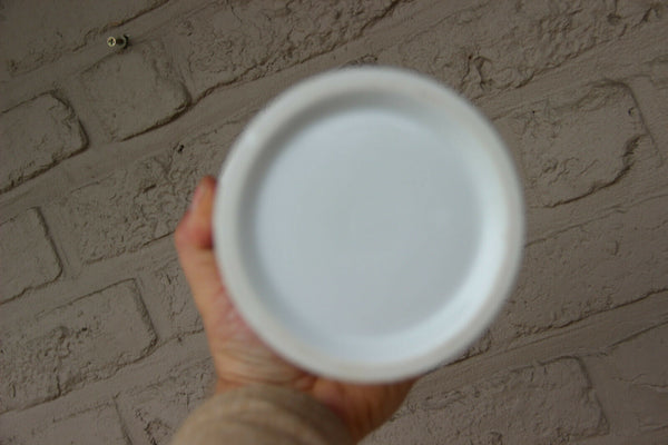 Antique VIEUX BRUSSELS porcelain Set 7 pharmacy pots Latin texts