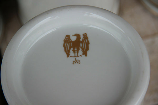 Rare Set 4 Empire vieux paris napoleonic soldier porcelain apothecary jars pots