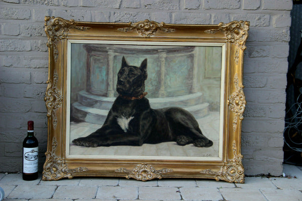 Gorgeous XXL Belgian Georges LANTHIN oil canvas danish dog painting animal