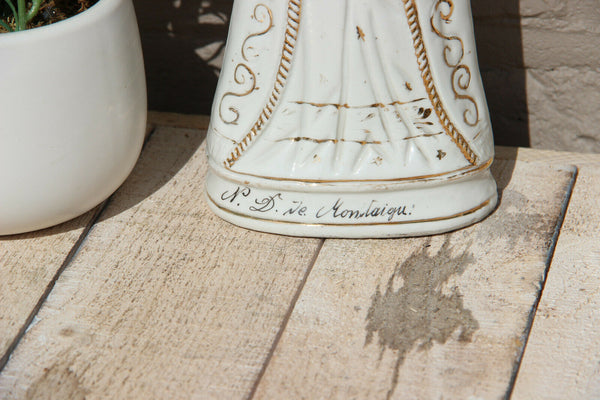 Antique french vieux paris porcelain madonna de Montaigne Statue figurine