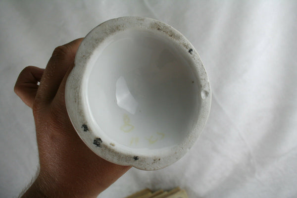 PAIR French OLD PARIS VIEUX porcelain Vases Gold gilt flower decoration