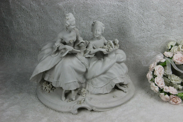 Large German antique UNTERWEISSBACH marked Bisque porcelain white group