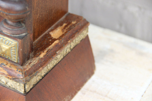 Antique Wood carved junghans clock caryatid figurines ornaments