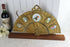 Unusual Bronze porcelain plaque medaillon victorian scene Clock fan form 1960