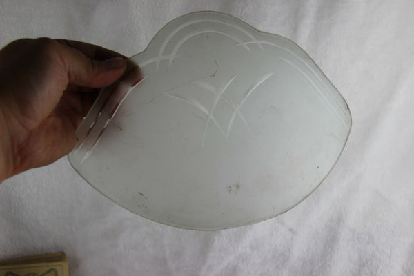 SET 3 French art deco design 1930 metal Glass wall lights sconces