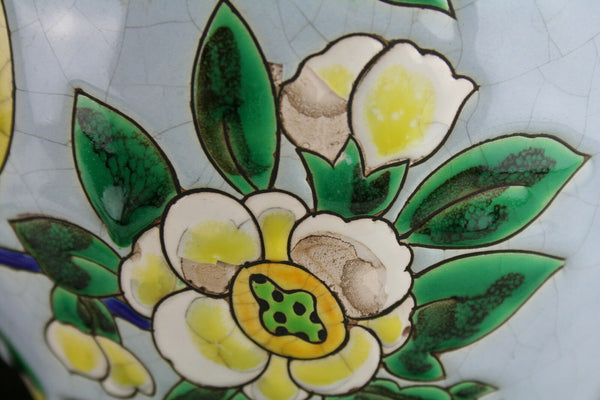 ART DECO C catteau Keramis glazed eathenware Vase D1435 F975 parrot birds