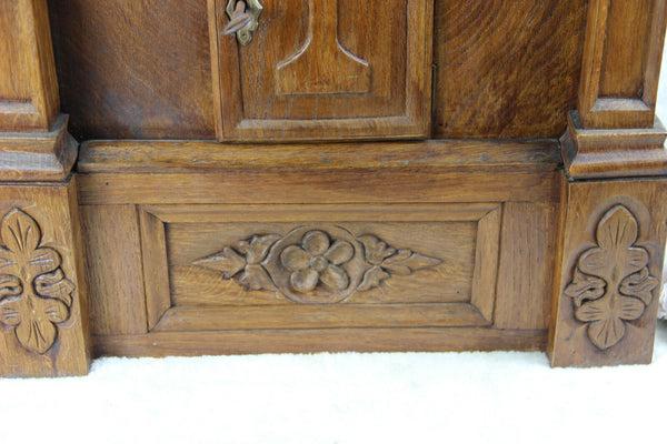 Religious Antique Church tabernacle Wood carved neo gothic rare
