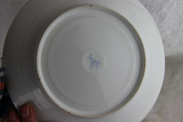 Antique French Sevres porcelain marked romantic victorian scene plate