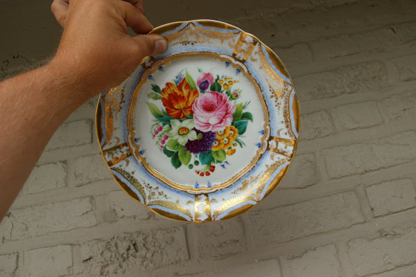 German KPM porcelain marked hand paint floral plate