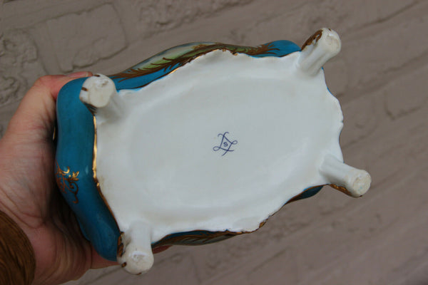 Vintage French sevres porcelain romantic landscape jewelry trinket box