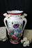 LARGE Antique French Porcelain Dragon gothic handles Vase floral decor