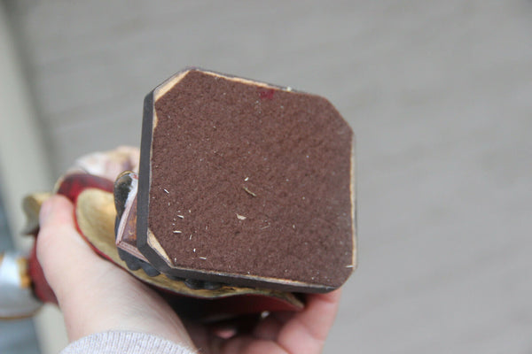 Vintage German saint Augustine wood carved polychrome religious statue