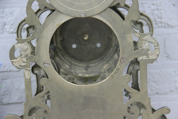 HUGE XL Bronze French antique Castle gothic lion dragon mantel clock