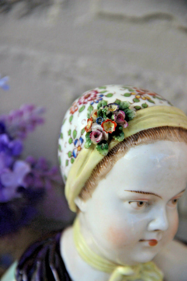 PAIR antique dresden carl thieme porcelain bust bourbon children