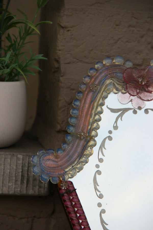 Vintage italian murano glass hand blown Make up vanity table mirror