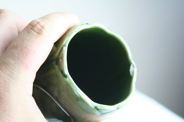 PAIR Art Nouveau vases polychrome floral decor iris fives lille pottery de bruyn