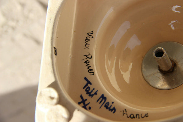 Huge majestical Hand paint ROUEN French Faience porcelain Vases marked