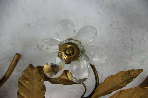 Hollywood regency French maison bagues Glass centerpiece candle holders 1960