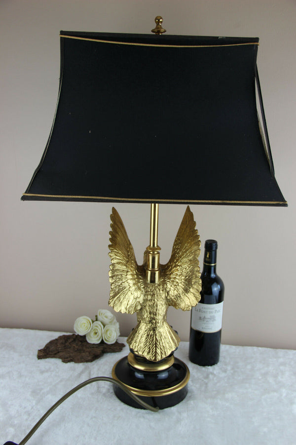 Mid century Bronze eagle Maison Jansen Paris Table lamp Modernist France 1970's