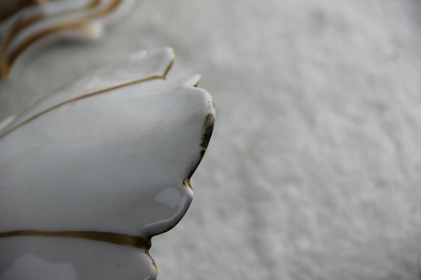 PAIR French antique 1900 Vieux paris top porcelain Vases hand paint floral decor