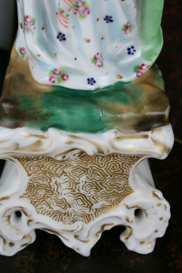 Antique French vieux paris porcelain noble lady figurine 1900