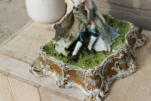 Antique German Porcelain Statue group romantic