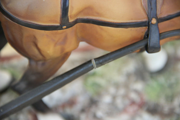 Capodimonte BALCARI marked porcelain romantic coach carriage horse couple