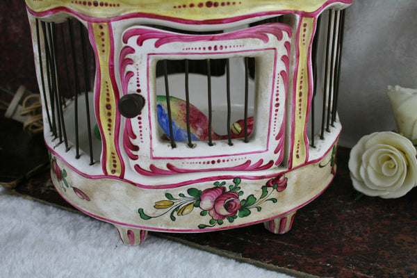 Gorgeous Strasbourg porcelain marked birdcage floral 50's with lamp rare exclusi