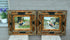 PAIR French vintage OIL panel Chicken rooster animal painting matching