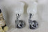 PAIR mid century 1970 Chrome Hand wall lights sconces opaline glass attr jansen