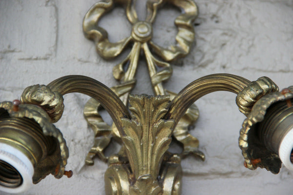 French Vintage bronze louis XVI Wall lights sconces