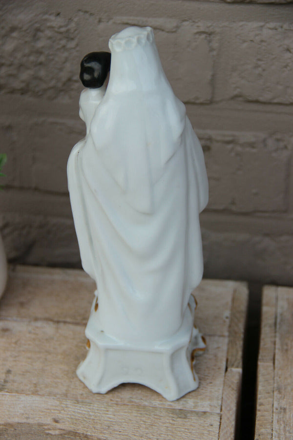 Antique vieux paris porcelain madonna figurine religious