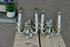 PAIR antique German Dresden porcelain marked majolica flowers wall sconces light