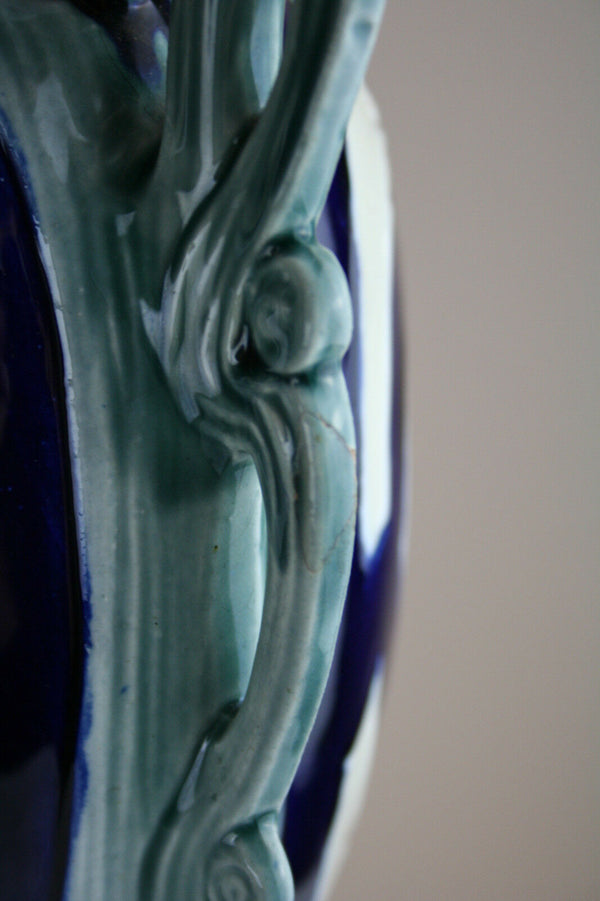 XL antique french  PAIR faience pottery Vases 1930