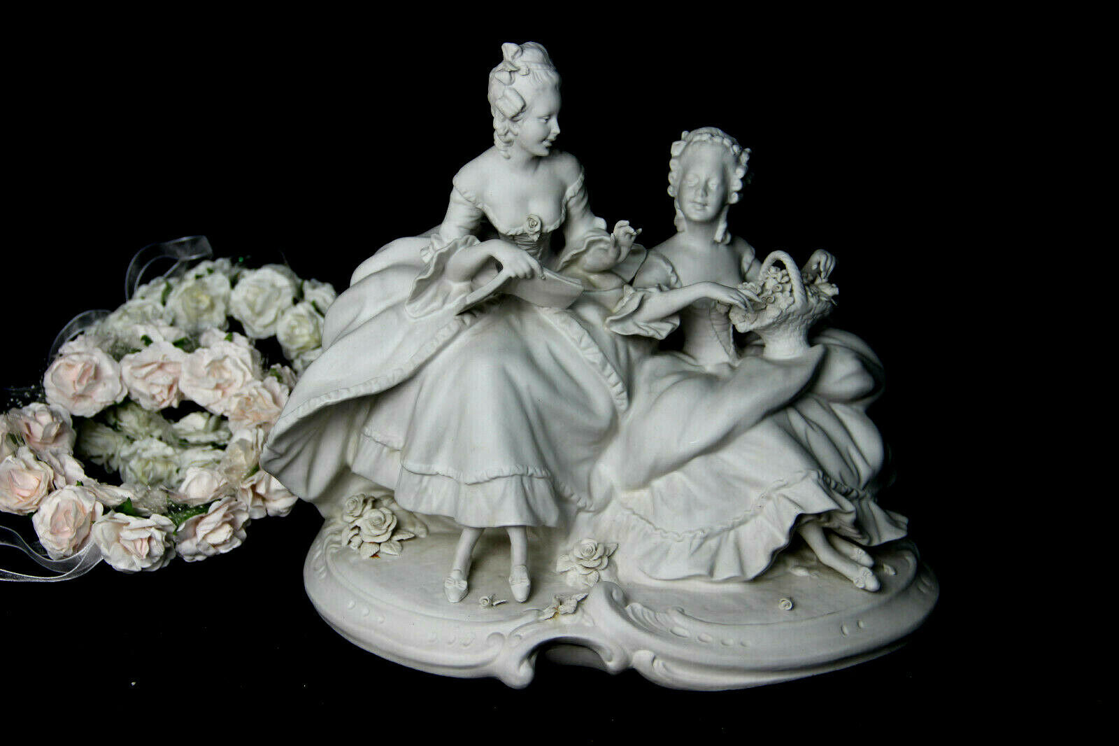 Large German antique UNTERWEISSBACH marked Bisque porcelain white group